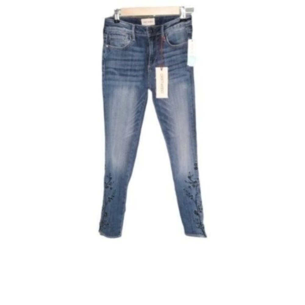 Stitch Fix Driftwood Jackie Angela Embroidered Skinny Ankle Jeans Blue Size 26